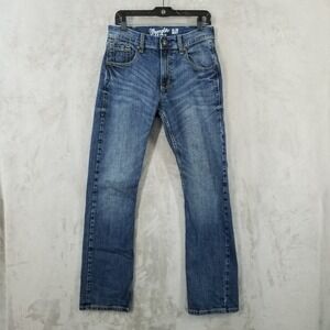 Wrangler Jeans Men 30x32 Blue Retro Slim Thick Stitch Boot Cowboy Western Rodeo